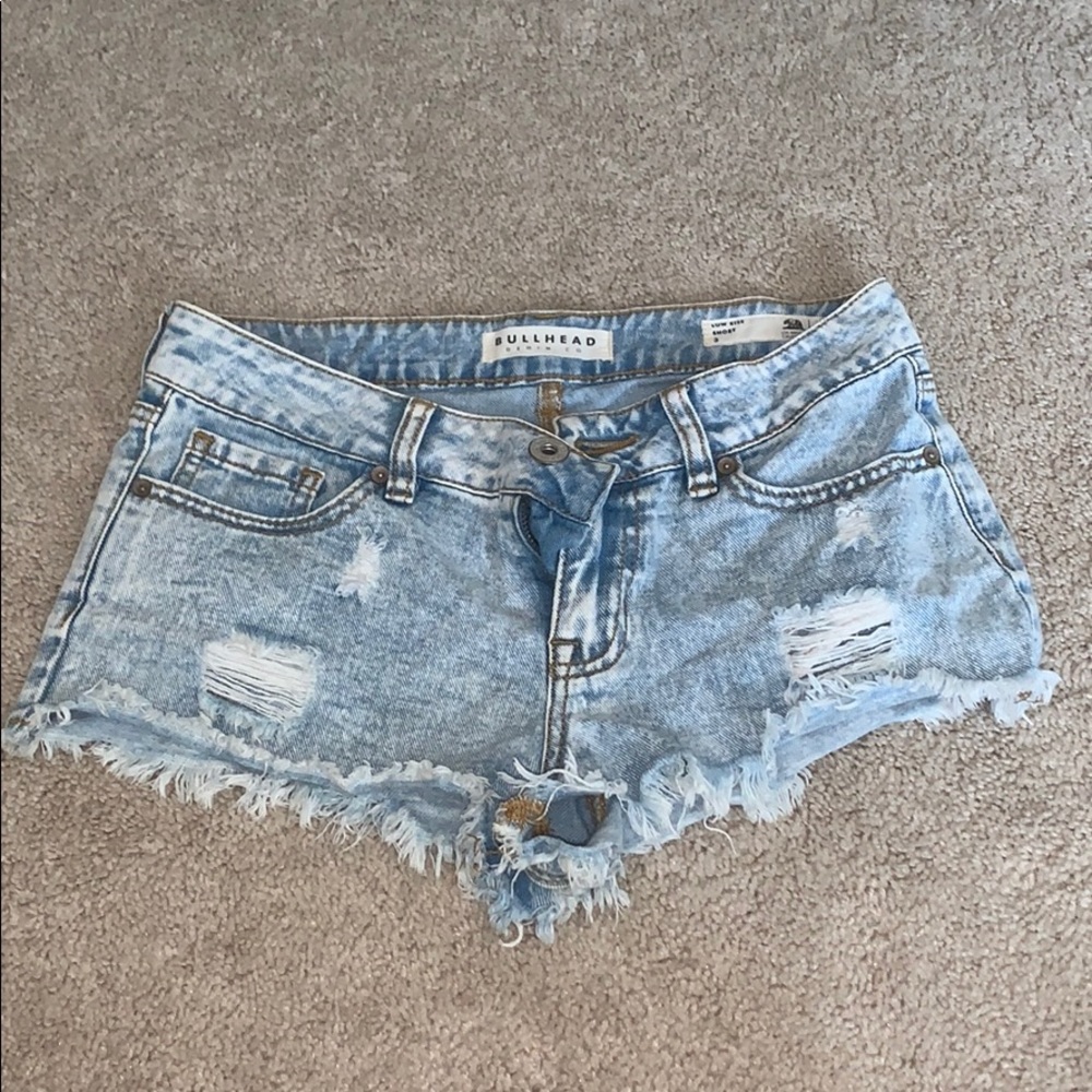 Ripped jean shorts